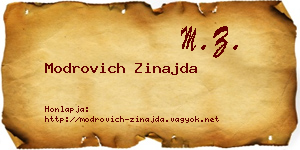 Modrovich Zinajda névjegykártya